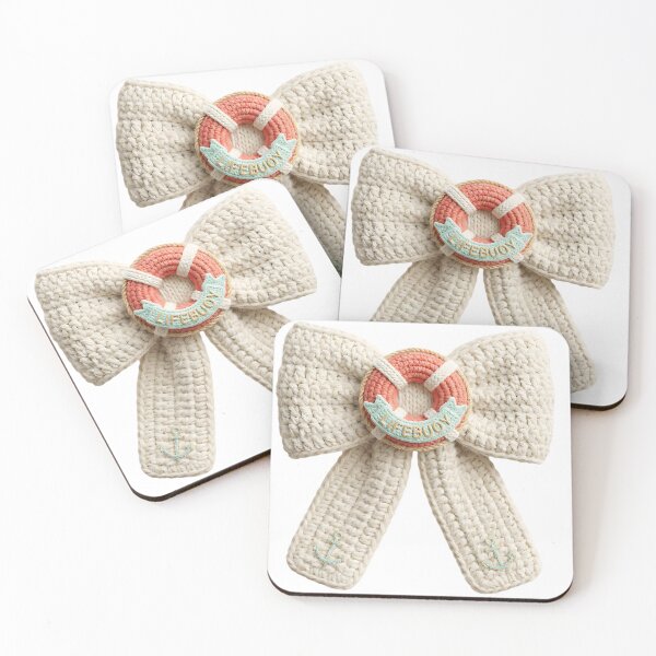 Item preview, Nautical Lifebuoy Crochet Bow Art designed and sold by Moss and Moon Studio.