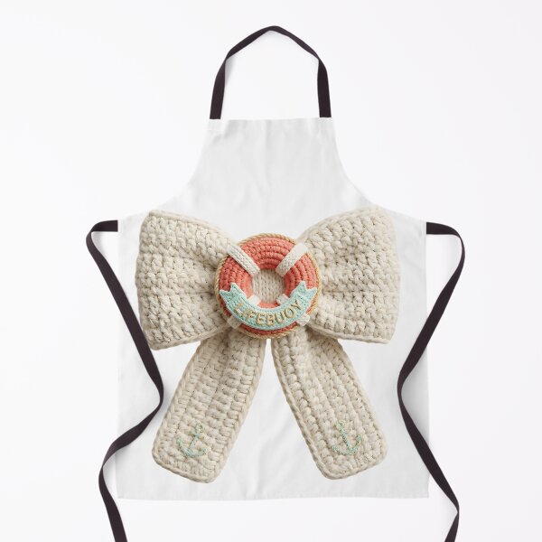 Item preview, Nautical Lifebuoy Crochet Bow Art designed and sold by Moss and Moon Studio.