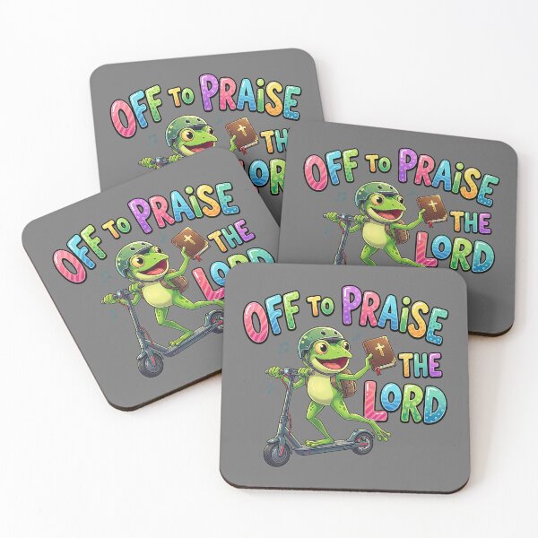 Item preview, Off to Praise The Lord Funny Christian Faith Frog Design designed and sold by KristineLi.