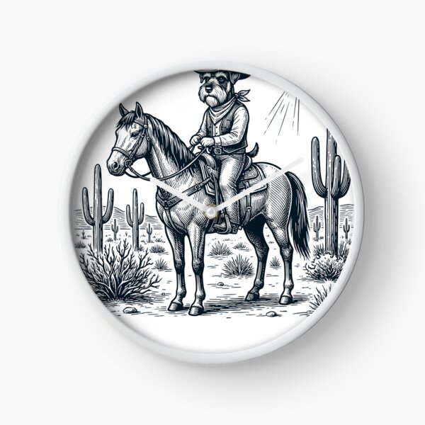 Item preview, Vintage Miniature Schnauzer Cowboy Desert Horse UFO Cactus Dog Lover designed and sold by DoodleTortle.