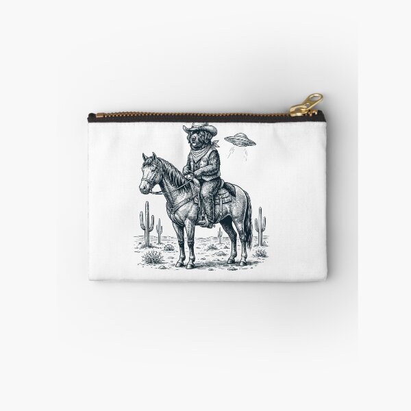 Item preview, Vintage Newfoundland Cowboy Desert Horse UFO Cactus Dog Lover designed and sold by DoodleTortle.