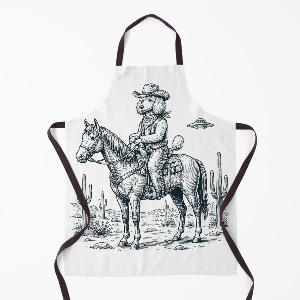 Item preview, Vintage Poodle Cowboy Desert Horse UFO Cactus Dog Lover designed and sold by DoodleTortle.