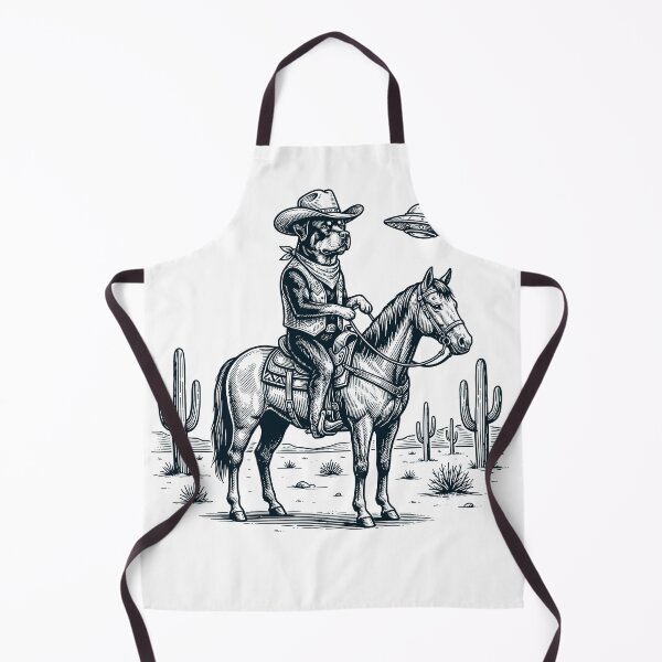 Item preview, Vintage Rottweiler Cowboy Desert Horse UFO Cactus Dog Lover designed and sold by DoodleTortle.