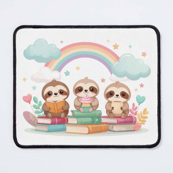 Item preview, Kawaii Rainbow Sloth Study Squad designed and sold by BookOfRainbows.