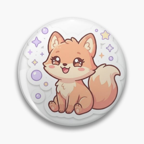 Item preview, Cute Chibi Fox Sitting Kawaii Sticker designed and sold by StixFusion.