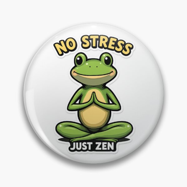 Item preview, No Stress Just Zen – Funny Meditating Frog Cartoon designed and sold by AleksKos.