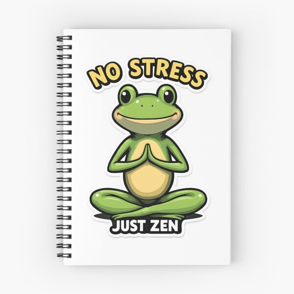 Item preview, No Stress Just Zen – Funny Meditating Frog Cartoon designed and sold by AleksKos.