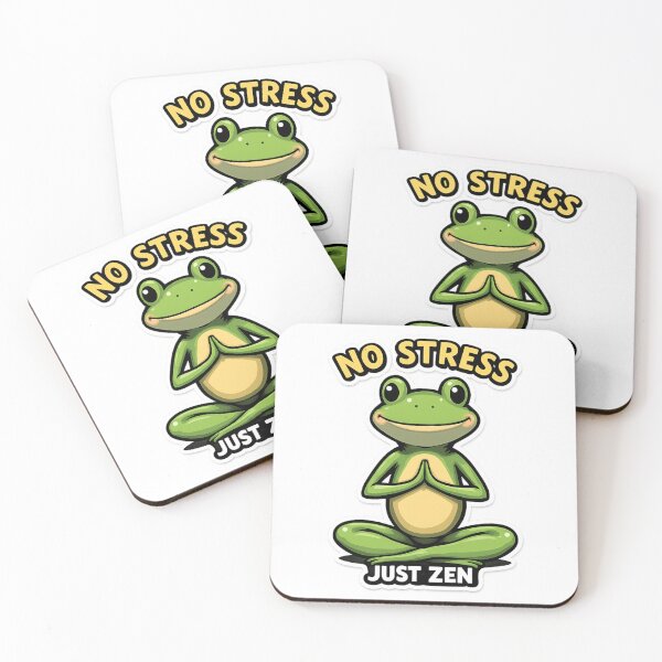 Item preview, No Stress Just Zen – Funny Meditating Frog Cartoon designed and sold by AleksKos.