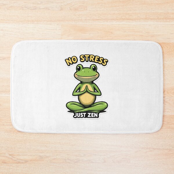 Item preview, No Stress Just Zen – Funny Meditating Frog Cartoon designed and sold by AleksKos.