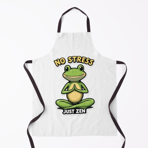 Item preview, No Stress Just Zen – Funny Meditating Frog Cartoon designed and sold by AleksKos.