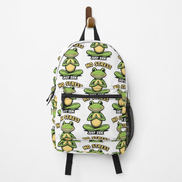 Item preview, No Stress Just Zen – Funny Meditating Frog Cartoon designed and sold by AleksKos.