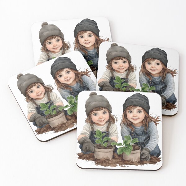 Item preview, Little Gardeners – Cute Kids Planting Seedlings designed and sold by Angellacelin.