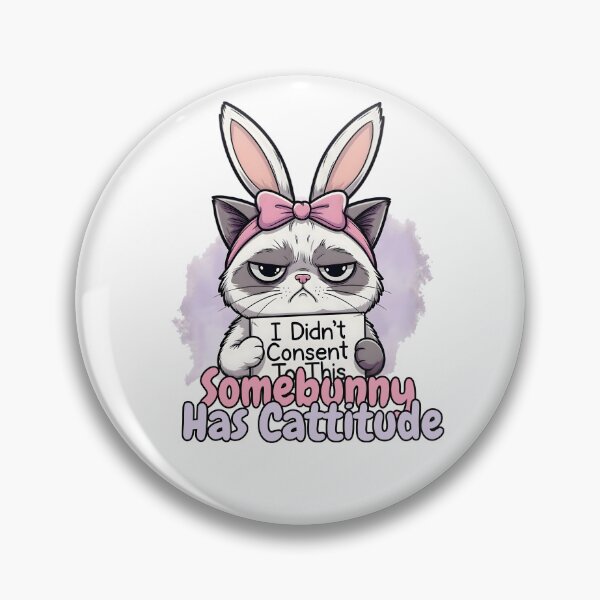 Item preview, Somebunny Has Cattitude Easter Shirt,  Grumpy Cat Easter Bunny Tee, I Didn't  Consent To This Cat Shirt, Funny Easter  Cat Gift, Sarcastic Easter Cat Tee designed and sold by CottonFirst.