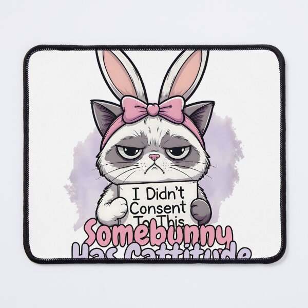 Item preview, Somebunny Has Cattitude Easter Shirt,  Grumpy Cat Easter Bunny Tee, I Didn't  Consent To This Cat Shirt, Funny Easter  Cat Gift, Sarcastic Easter Cat Tee designed and sold by CottonFirst.
