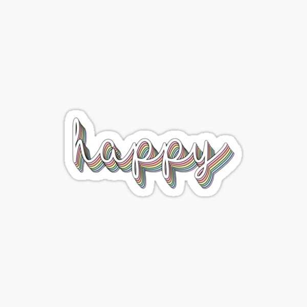 happy rainbow 3D Sticker