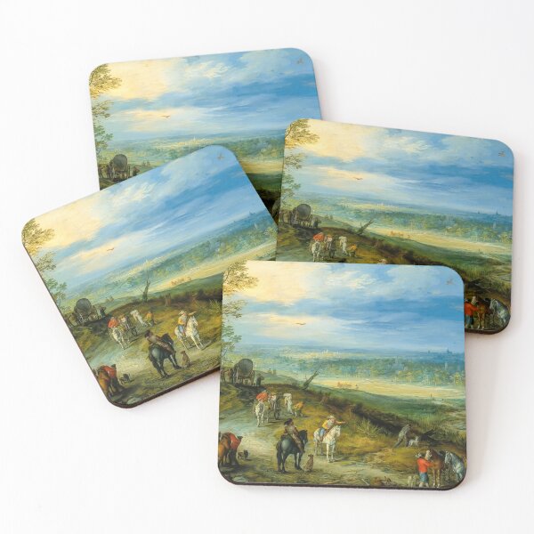 Item preview, Jan Brueghel the Elder Forest Road with Travelers designed and sold by TheSoulOfArt.