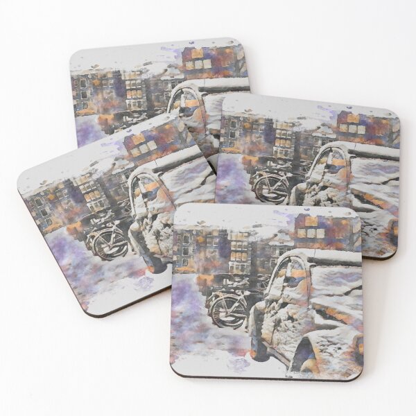 Item preview, Amsterdam, Looiersgracht with 2CV in the snow designed and sold by Amsterdam-Pan.
