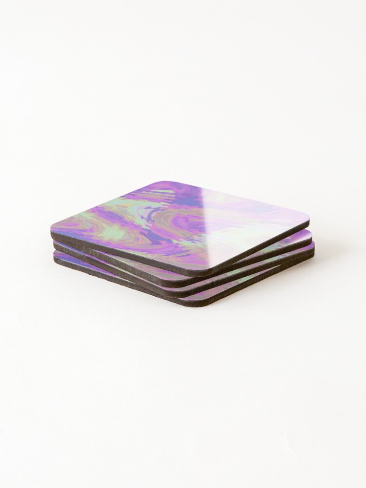 Thumbnail 4 of 5, Coasters (Set of 4), Pink Rippled Wave designed and sold by coribeth.