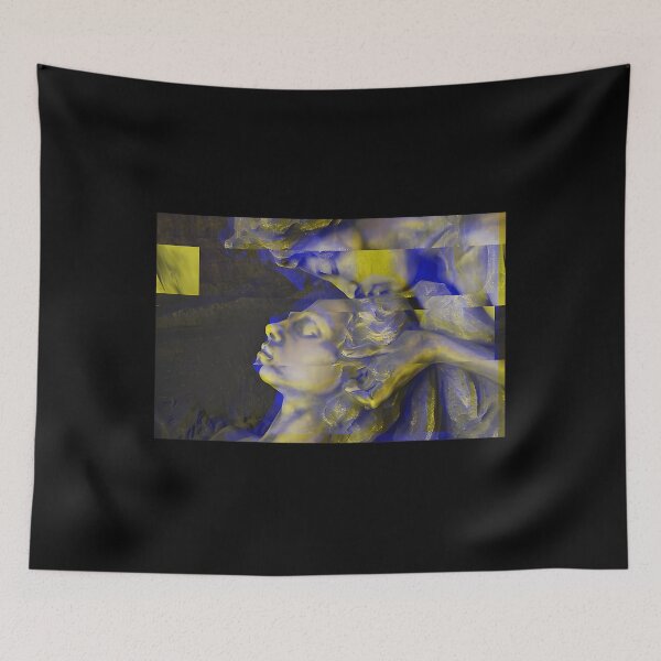 Item preview, Yellow Blue Glitch Statue Kiss designed and sold by tgsqahbhsbl61.