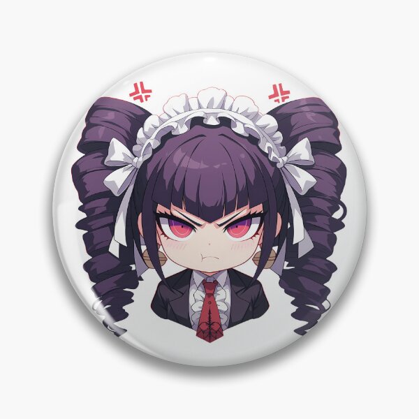 Item preview, Celestia Ludenberg Danganronpa Chibi Angry Gothic Maid Mood designed and sold by 108Recordings.