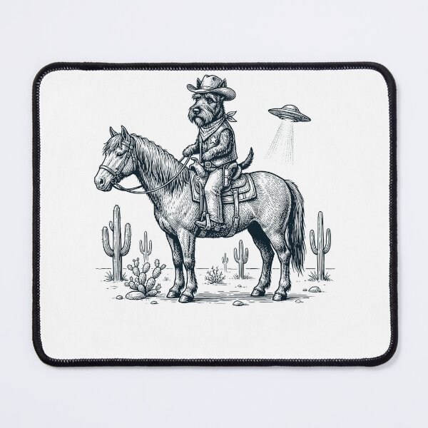Item preview, Vintage Scottish Terrier Cowboy Desert Horse UFO Cactus Dog Lover designed and sold by DoodleTortle.