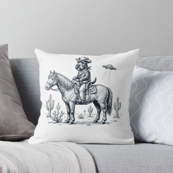 Item preview, Vintage Scottish Terrier Cowboy Desert Horse UFO Cactus Dog Lover designed and sold by DoodleTortle.