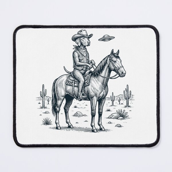 Item preview, Vintage Vizsla Cowboy Desert Horse UFO Cactus Dog Lover designed and sold by DoodleTortle.