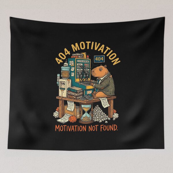 Item preview, Capybara Burnout - 404 Motivation designed and sold by DreamBrushy.