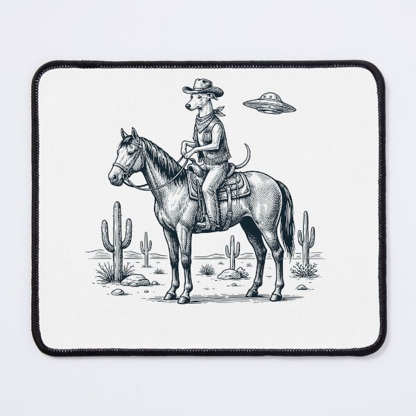Item preview, Vintage Whippet Cowboy Desert Horse UFO Cactus Dog Lover designed and sold by DoodleTortle.