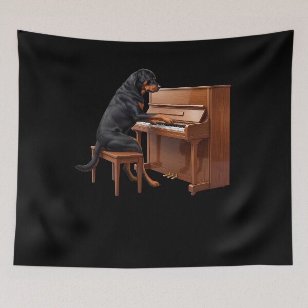 Item preview, Rottweiler Playing Piano Player Pianist Dog Lover designed and sold by TerryConnells.