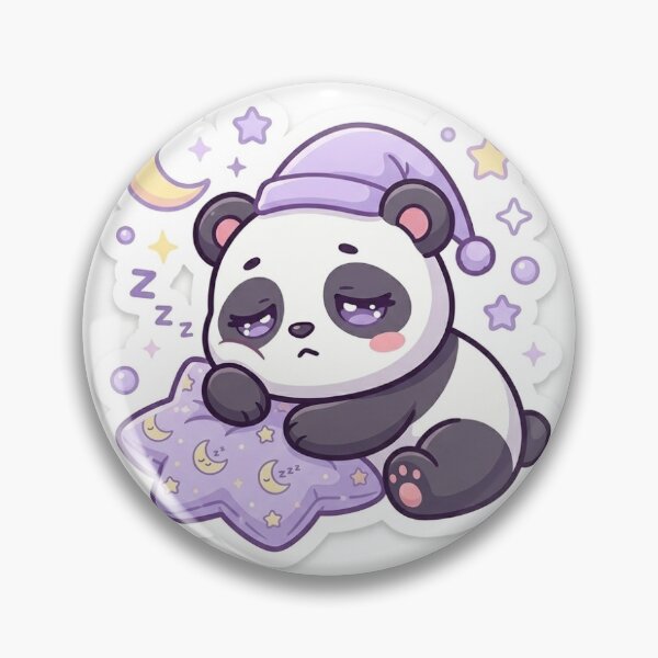 Item preview, Sleepy Chibi Panda With Tiny Pillow designed and sold by StixFusion.