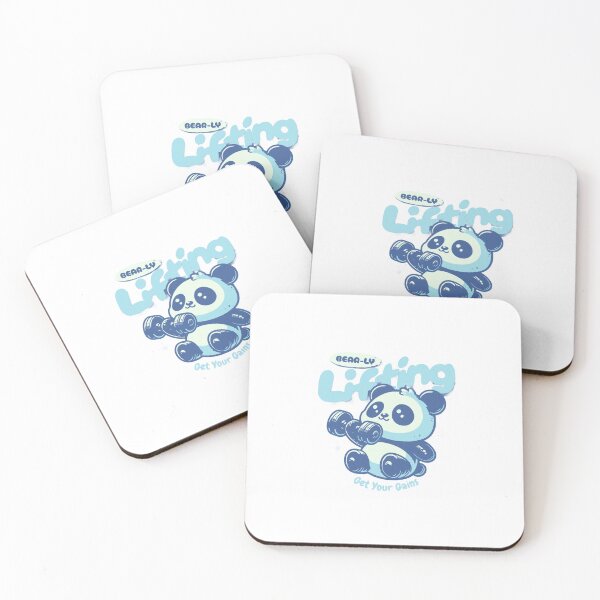 Item preview, Bear-ly Lifting Cute Panda Gym Fitness Art designed and sold by nikita021.