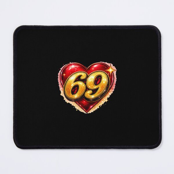 Item preview, Golden Number 69 Red Heart Graphic designed and sold by RakyLaky.