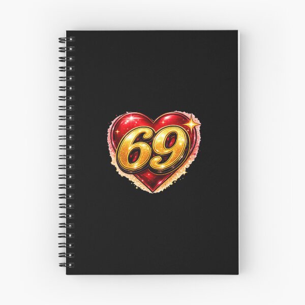 Item preview, ​Golden Number 69 Red Heart Graphic designed and sold by RakyLaky.