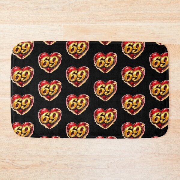 Item preview, ​Golden Number 69 Red Heart Graphic designed and sold by RakyLaky.