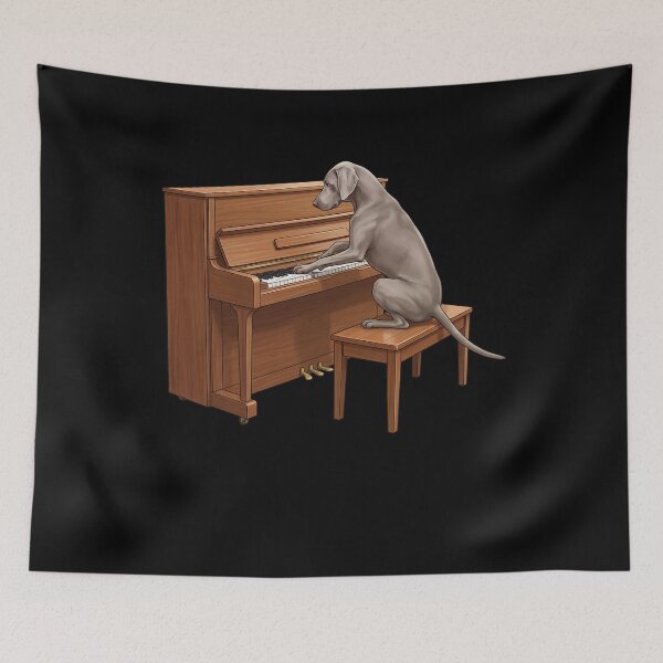 Item preview, Weimaraner Playing Piano Player Pianist Dog Lover designed and sold by TerryConnells.