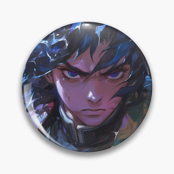 Item preview, Giyu Tomioka Demon Slayer Blue Aura Intense Gaze Cool Tones Dark Mood designed and sold by 108Recordings.