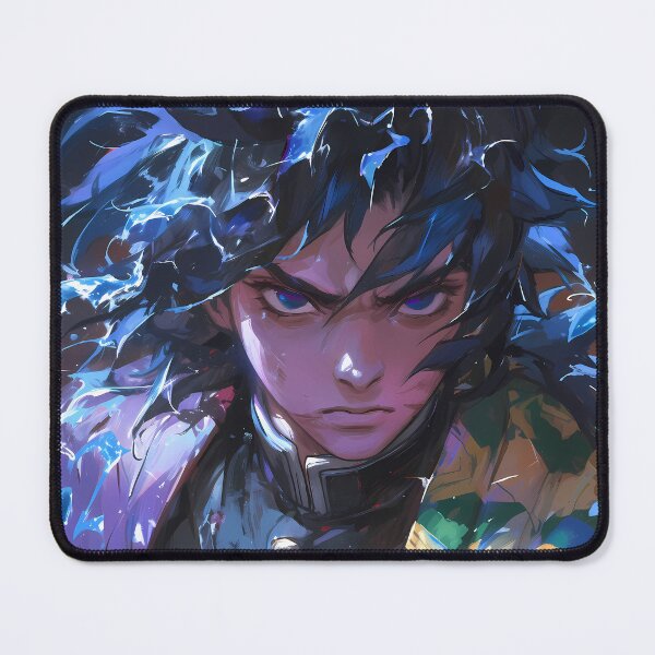Item preview, Giyu Tomioka Demon Slayer Blue Aura Intense Gaze Cool Tones Dark Mood designed and sold by 108Recordings.