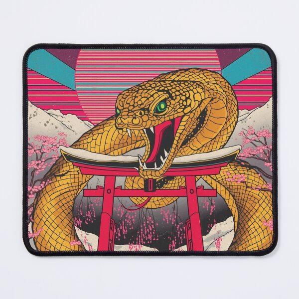 Item preview, Golden Snake Torii Gate Art | 2025 Year of the Snake Ukiyo-e x Synthwave Winter Scene designed and sold by Vandy Fullam.