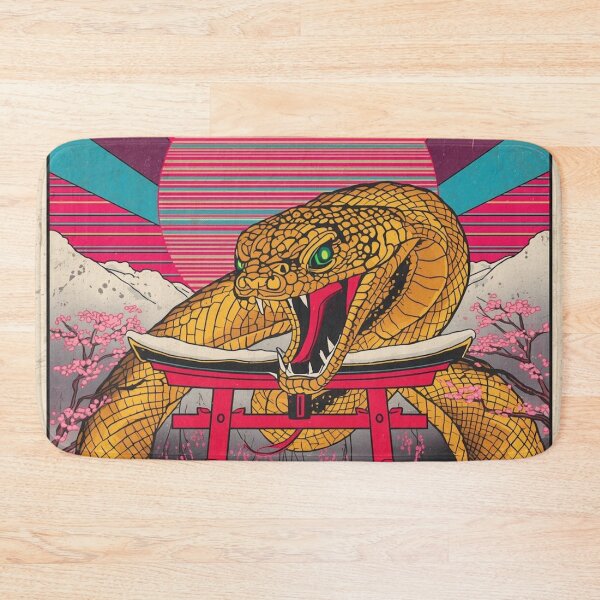 Item preview, Golden Snake Torii Gate Art | 2025 Year of the Snake Ukiyo-e x Synthwave Winter Scene designed and sold by Vandy Fullam.
