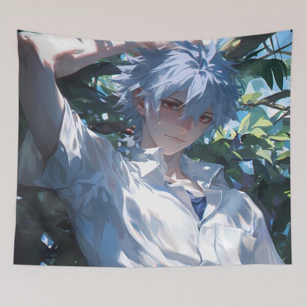 Item preview, Kaworu Nagisa Neon Genesis Evangelion Sunlit Serenity Under Leaves designed and sold by 108Recordings.