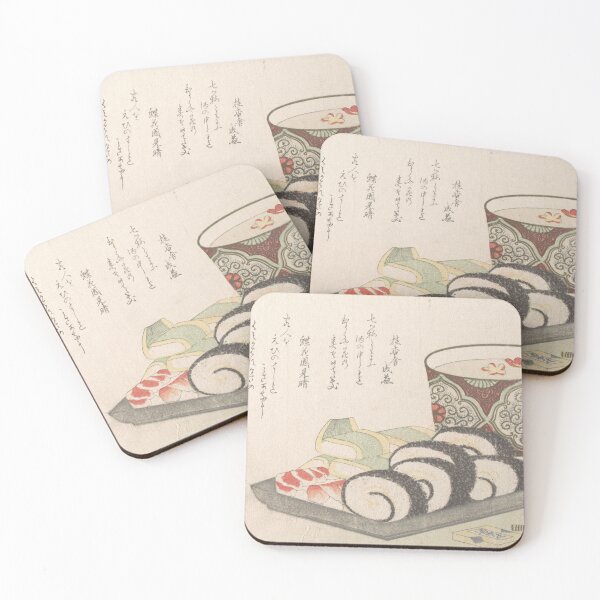 Item preview, Sushi and new years Saki - Shinsai, Vintage Japanese Art designed and sold by pick-me-art.