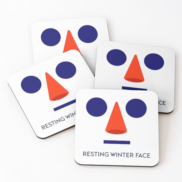Item preview, Minimalist Resting Winter Face Snowman Carrot Nose designed and sold by FunFitLife Studio.