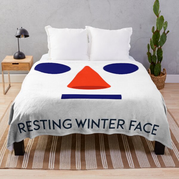 Item preview, Minimalist Resting Winter Face Snowman Carrot Nose designed and sold by FunFitLife Studio.