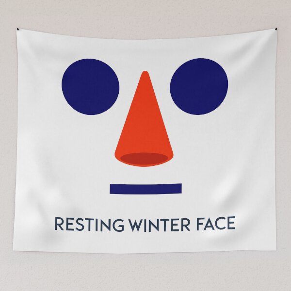 Item preview, Minimalist Resting Winter Face Snowman Carrot Nose designed and sold by FunFitLife Studio.