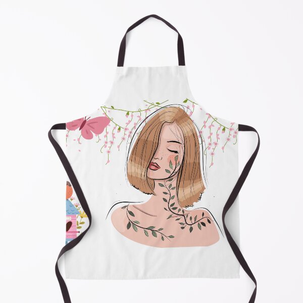 Item preview, Whimsical Floral Girl with Butterfly and Birdhouse designed and sold by Vega Ed.