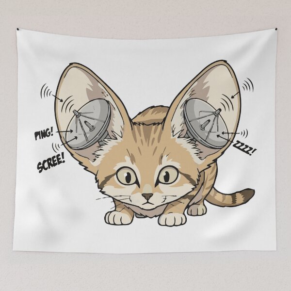 Item preview, Satellite Radar Ears Funny Sand Cat designed and sold by Petzzz.