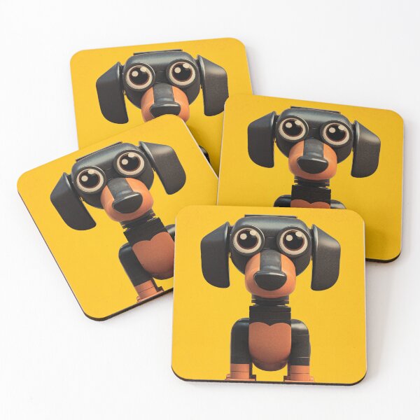 Item preview, Juguete de perro salchicha sobre fondo amarillo designed and sold by lautir.
