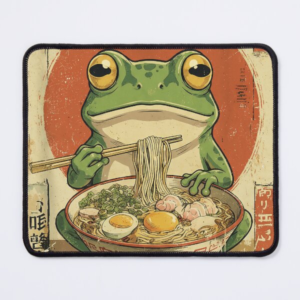 Item preview, Ramen Frog Vintage Japanese Noodle Lover Art - Kawaii Amphibian Foodie Design designed and sold by Bongocomic.