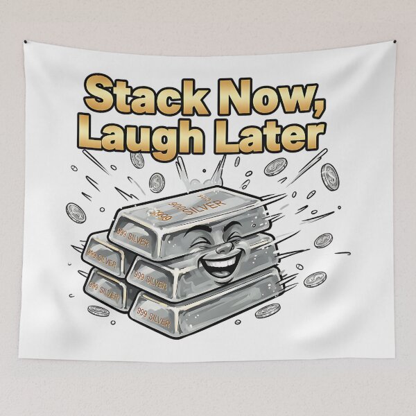 Item preview, stack now laugh later silver stacking humor designed and sold by ArtDesignTp.